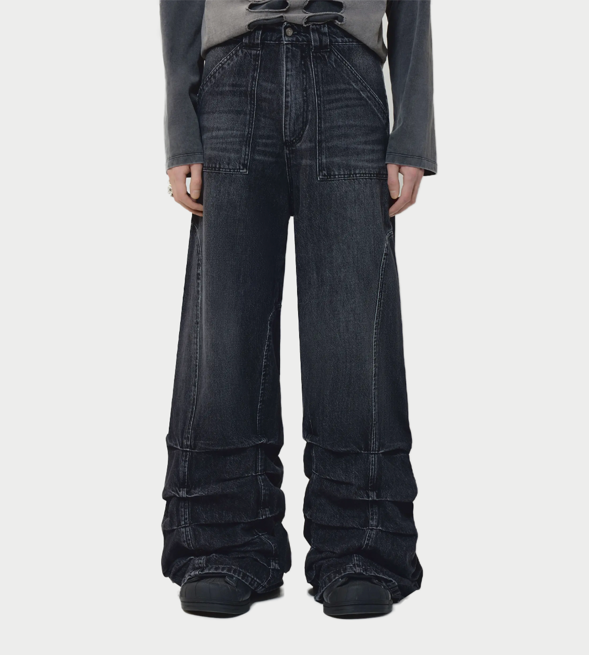 Jessie Smock Wide Jeans Smoke Grey