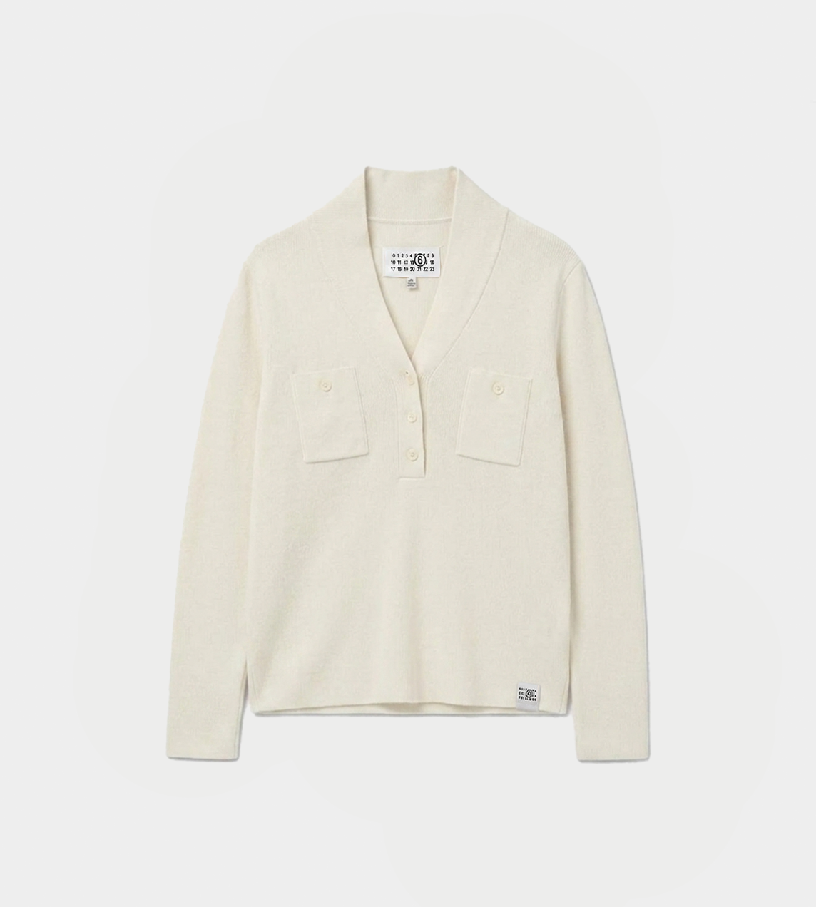 MM6 MAISON MARGIELA - V-neck Long-sleeve Top Cream