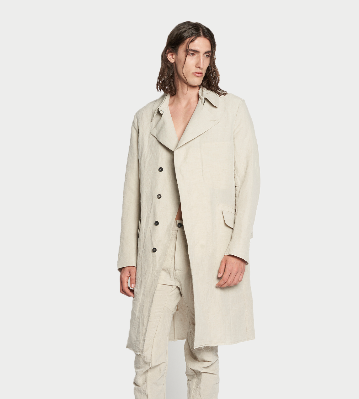 MASNADA - Linen Summer Trench Cement