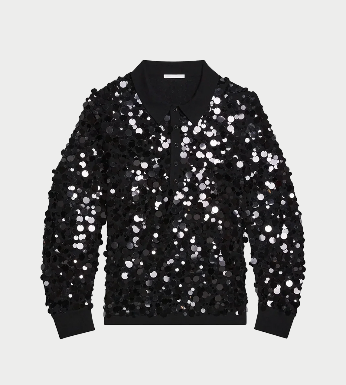 Helmut Lang - Paillette Polo Sweater Blk