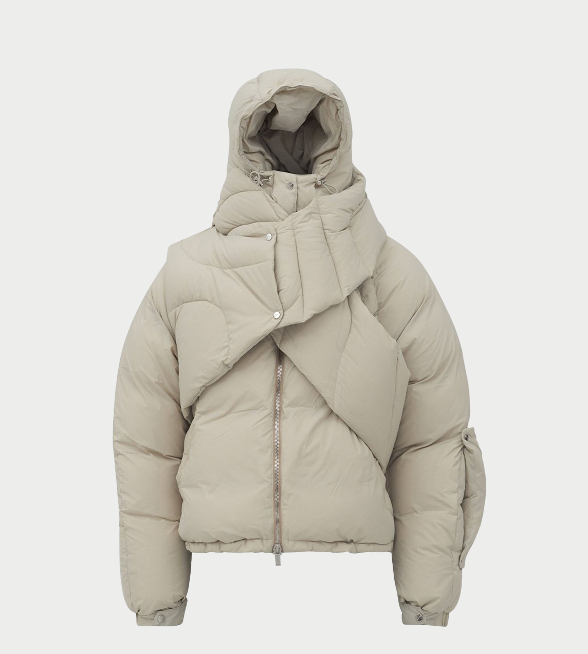 HELIOT EMIL - Scarf Puffer Jacket Stone