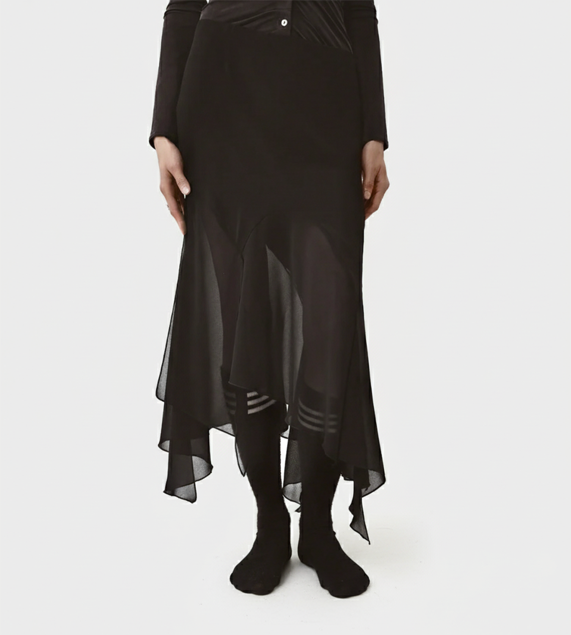 AVAVAV - Kajsa Long Draped Skirt Blk