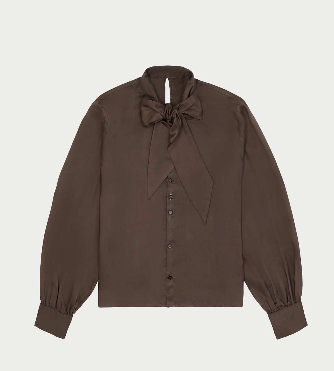 MM6 MAISON MARGIELA - Tie-neck Satin shirt Brown