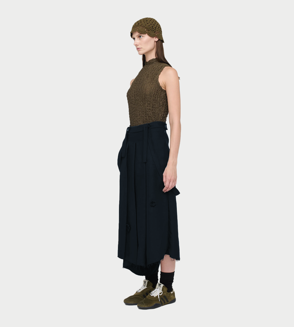 "Daisy" Pleated Skirt Navy
