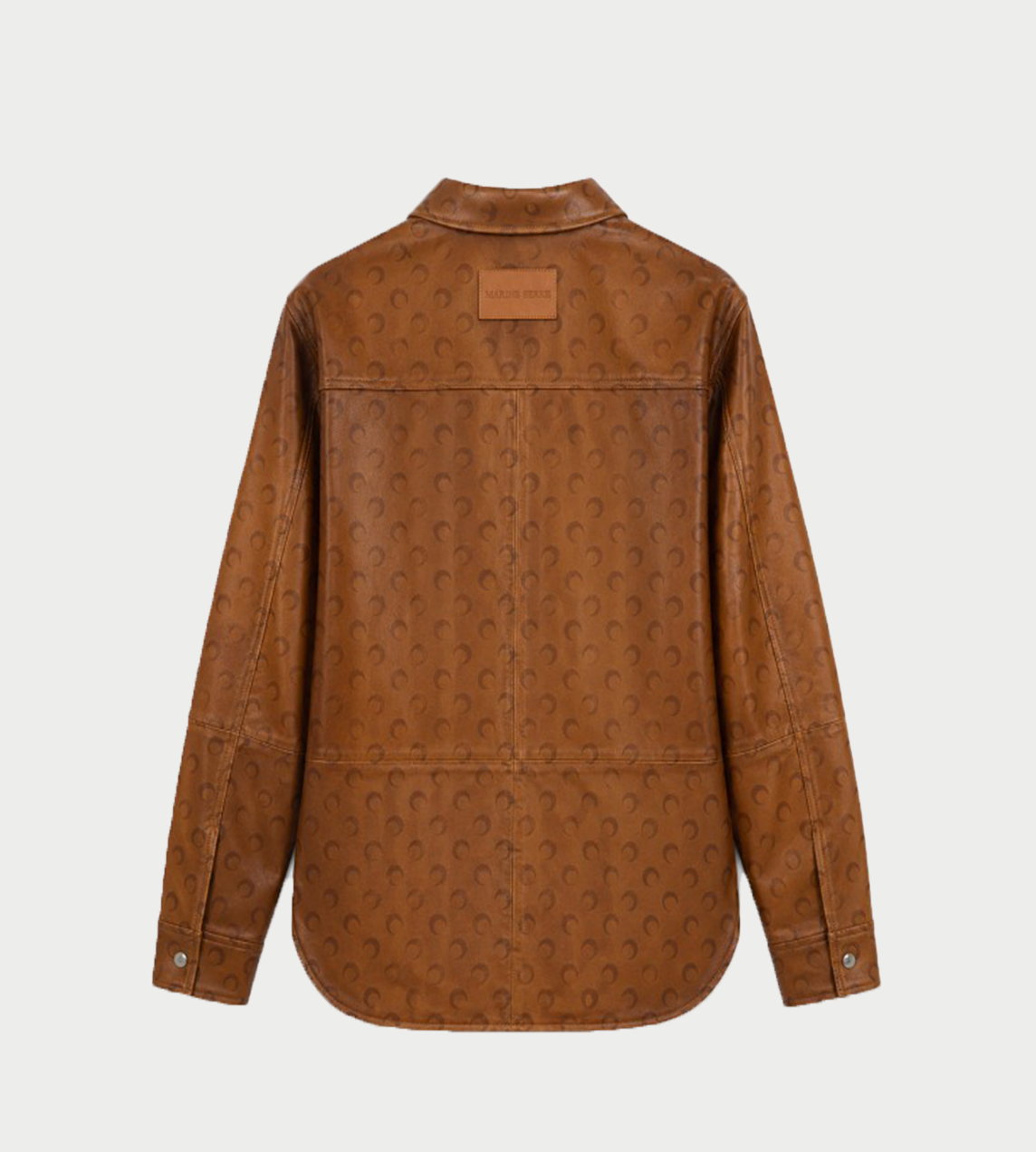 MARINE SERRE - Moon Airbrushed Leather Overshirt Brown