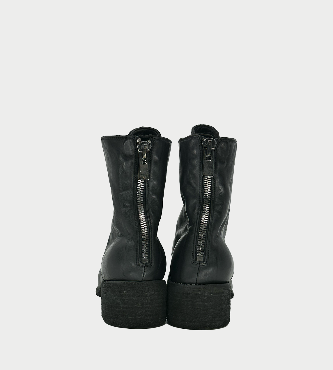 GUIDI - NB07 Lace-up Back Zip Boot Blk