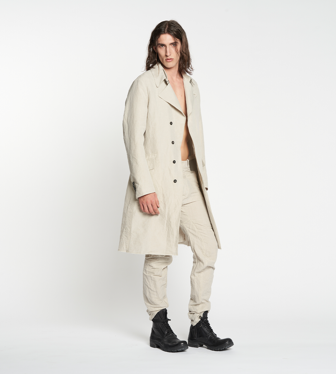 MASNADA - Linen Summer Trench Cement