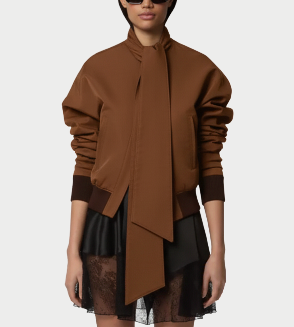 NINA RICCI - Bomber Jacket Chocolate Brown