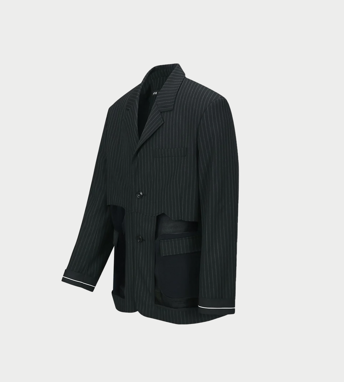 ANDERSSON BELL - Inside-out stripe Sheer Jacket Blk