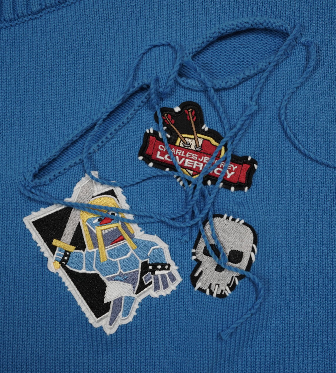 Charles Jeffrey LOVERBOY - Barbarian Patch Jumper Blue