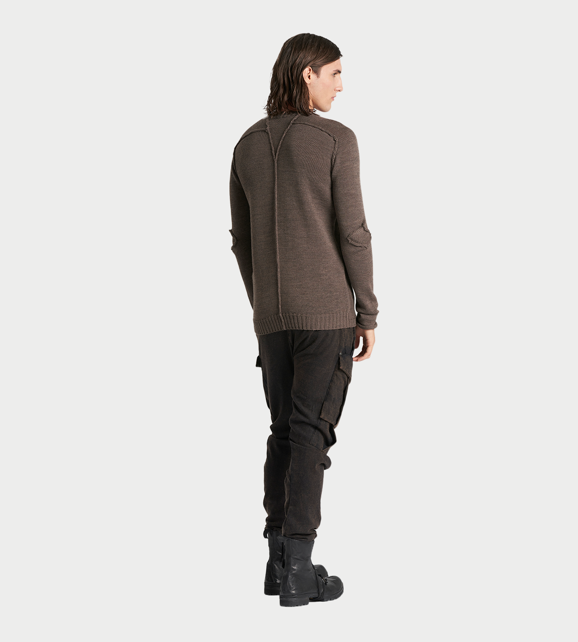 MASNADA - Elbow detail Side-split Sweater Fango