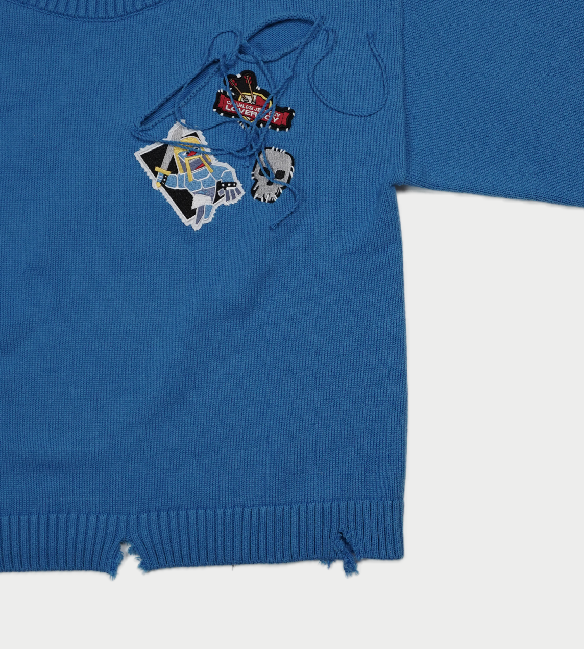 Charles Jeffrey LOVERBOY - Barbarian Patch Jumper Blue