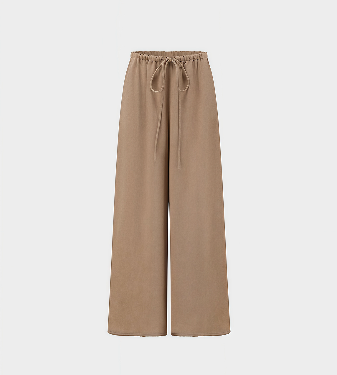 INTO THE EAST - Linen Interwoven Loose-fitting Straight Pants Lt Coffee