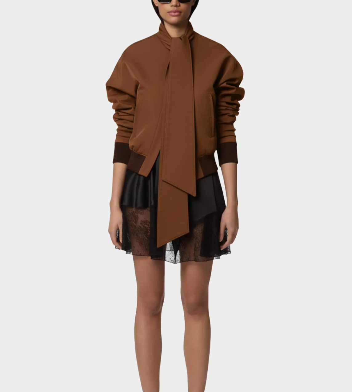 NINA RICCI - Bomber Jacket Chocolate Brown