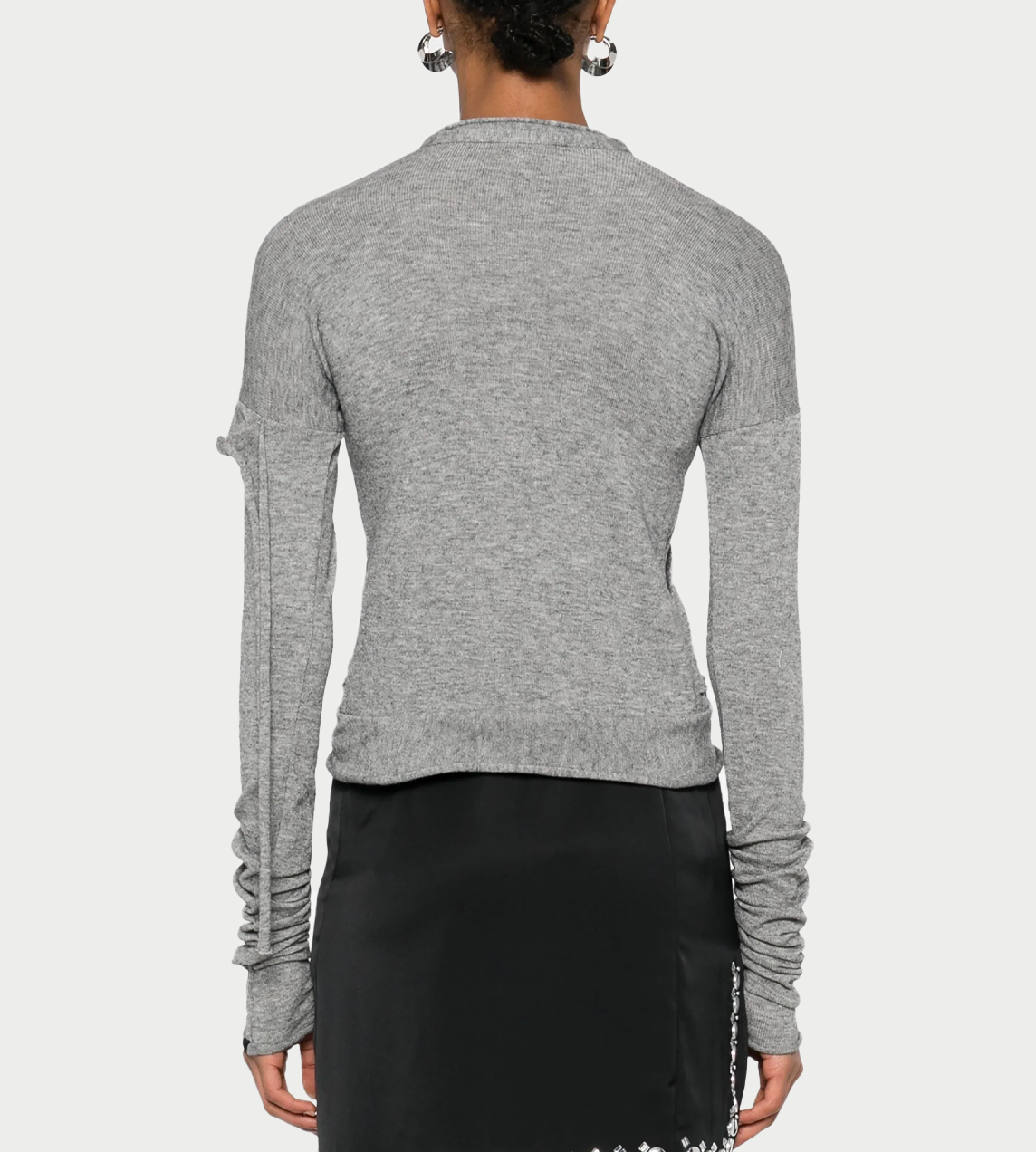 Strappy Knit Cardigan Grey