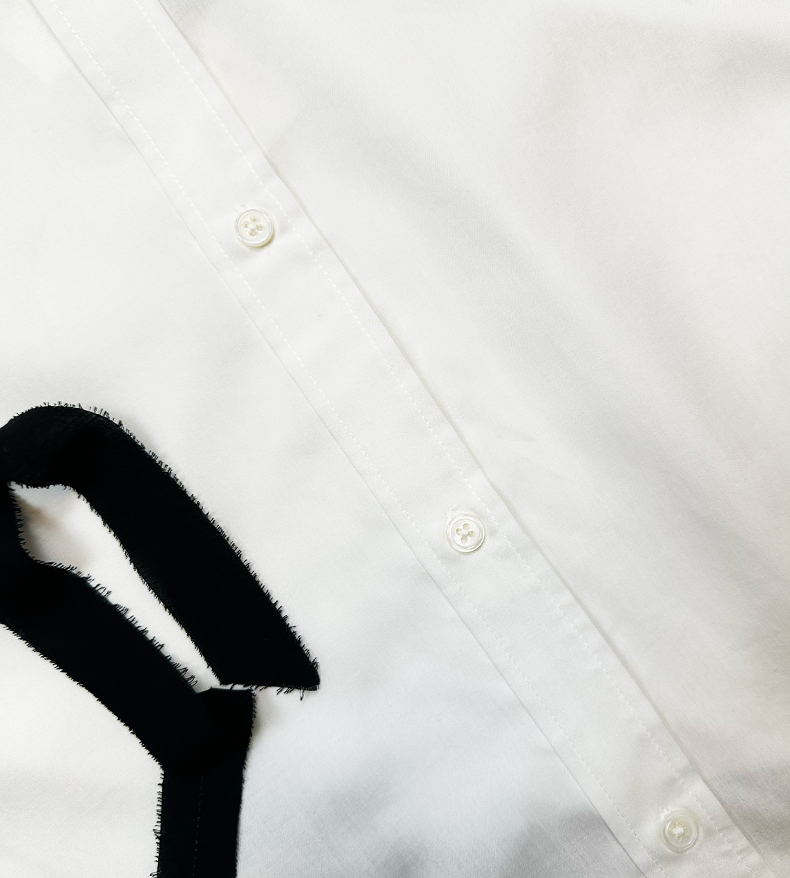 SULVAM - Sleeve Ribbon Shirt White