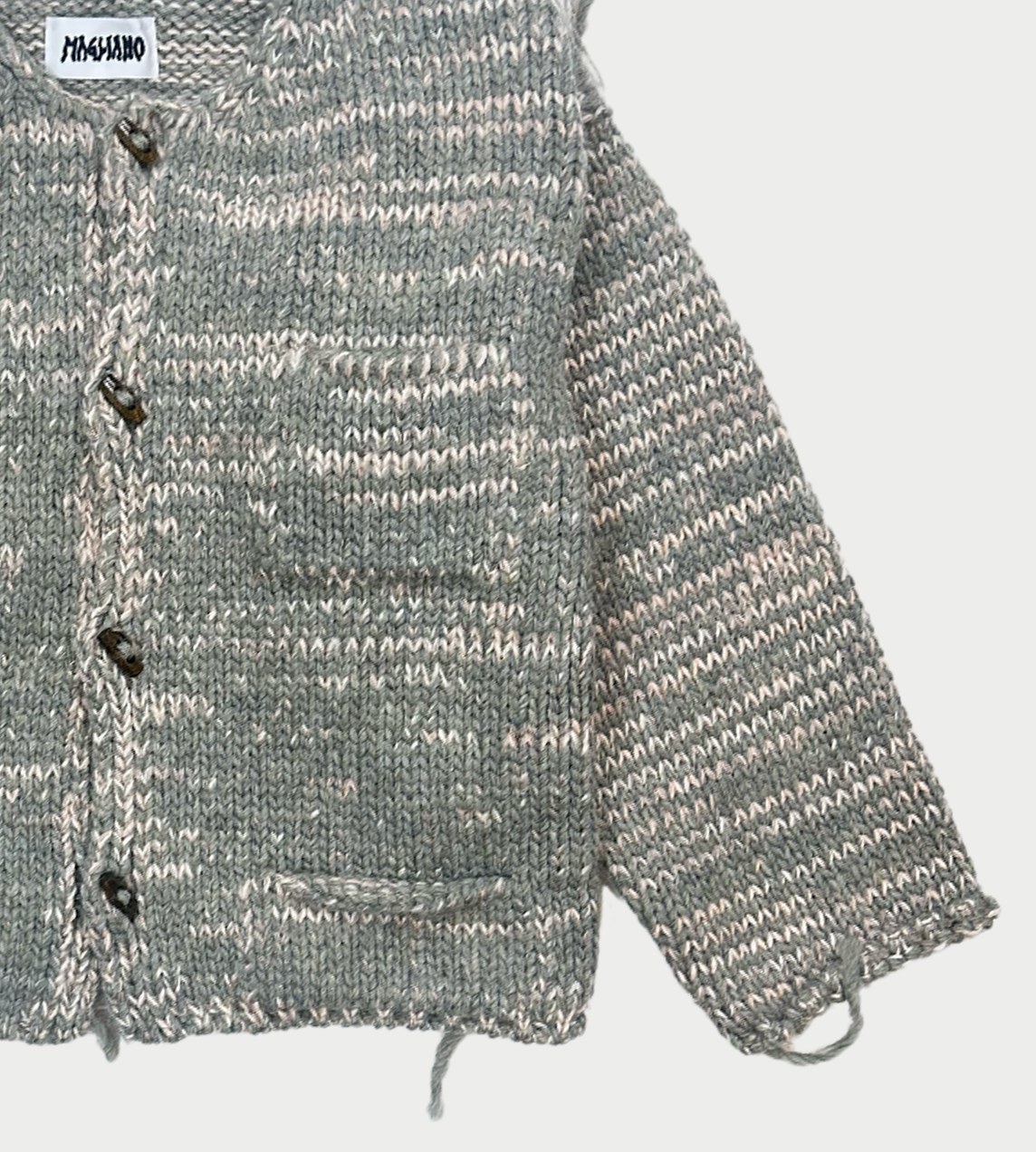 MAGLIANO - Freaky Knitted Round-neck Cardigan Salvia Mix