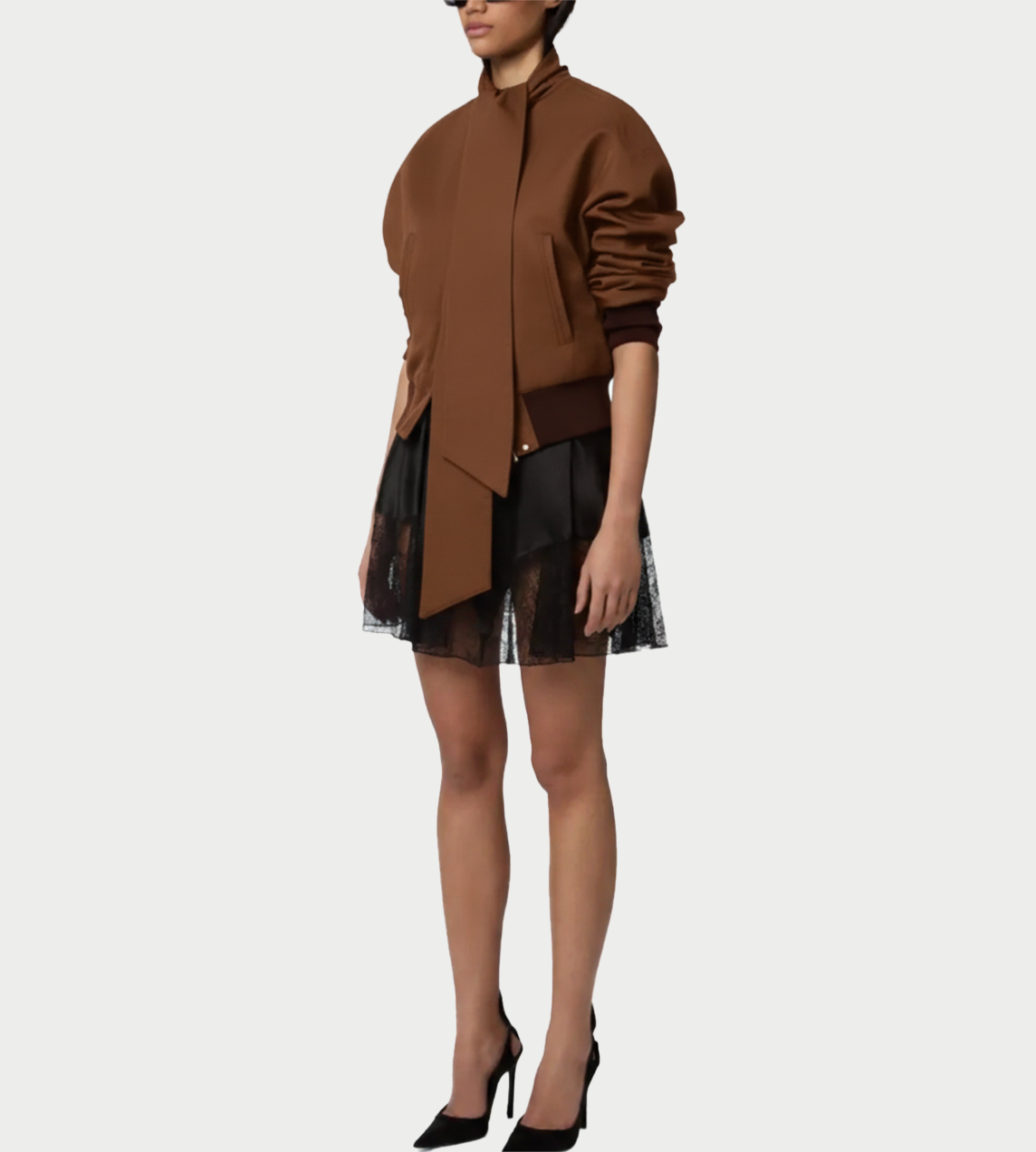 NINA RICCI - Bomber Jacket Chocolate Brown