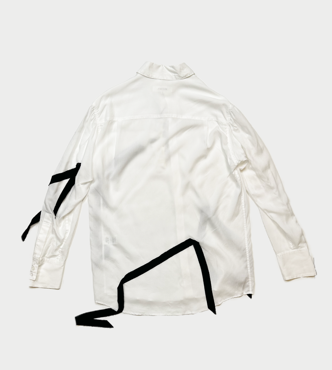 SULVAM - Sleeve Ribbon Shirt White