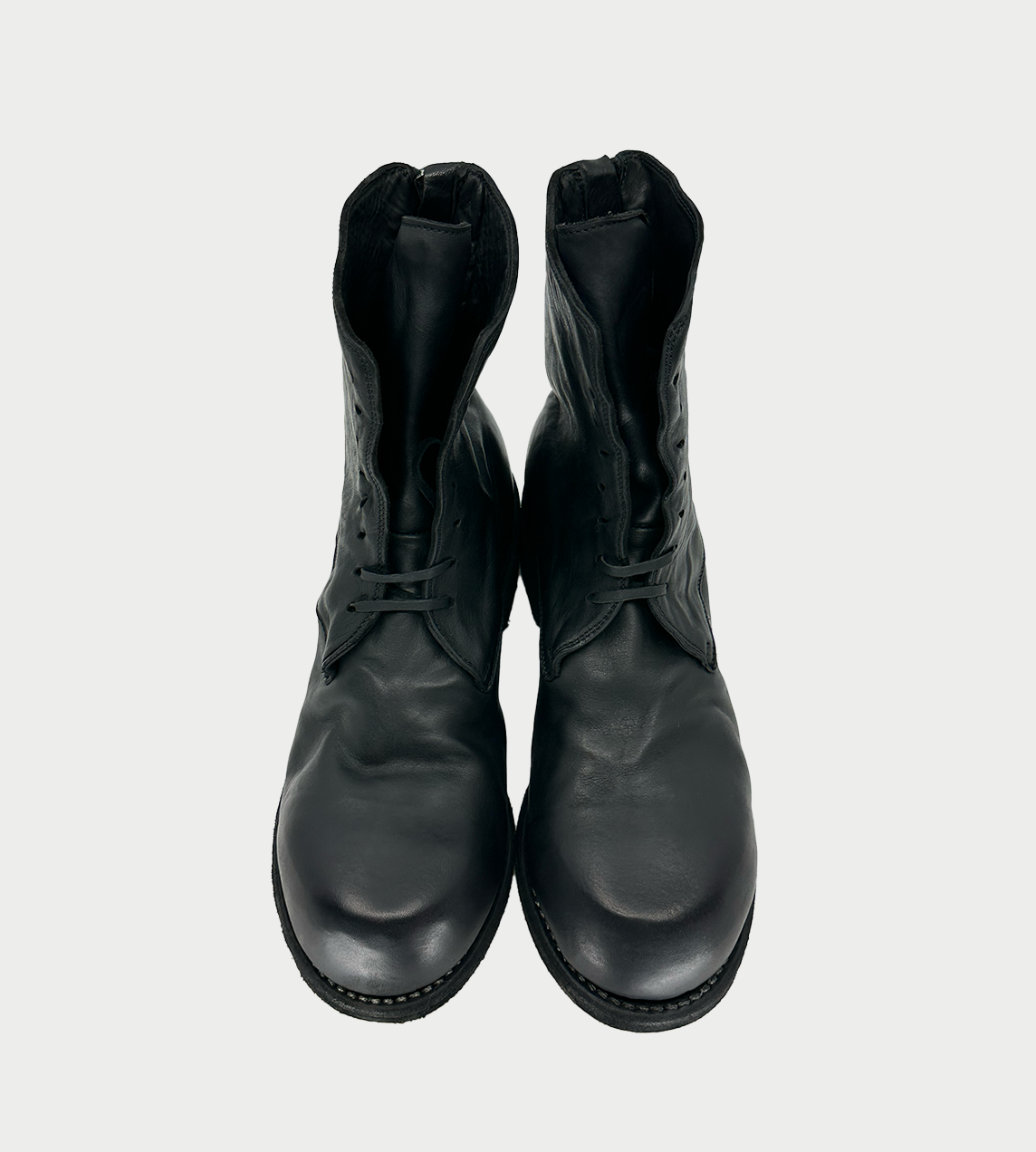 GUIDI - NB07 Lace-up Back Zip Boot Blk