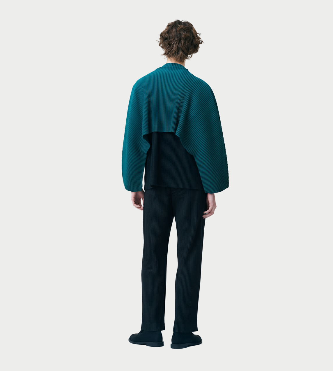 Straight-leg Pleated Trousers Blk