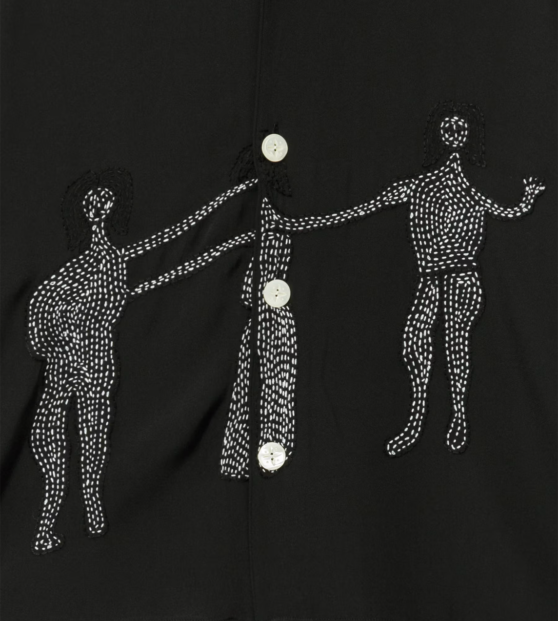 Dancing Woman Silk Shirt Blk
