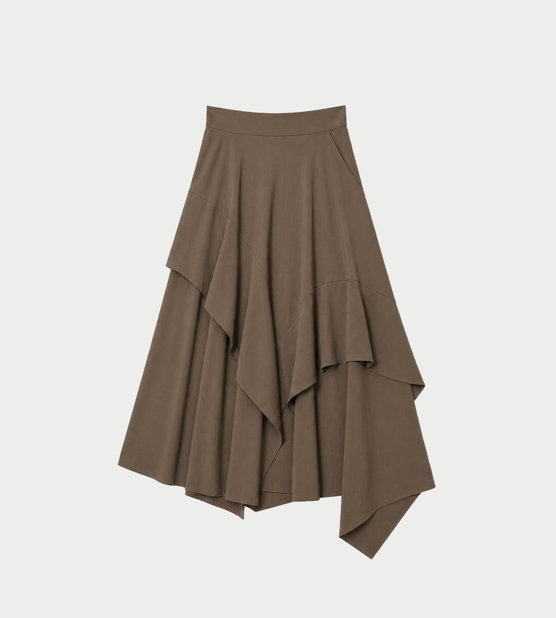 UJOH - Random Hem Flare Skirt Olive Grey