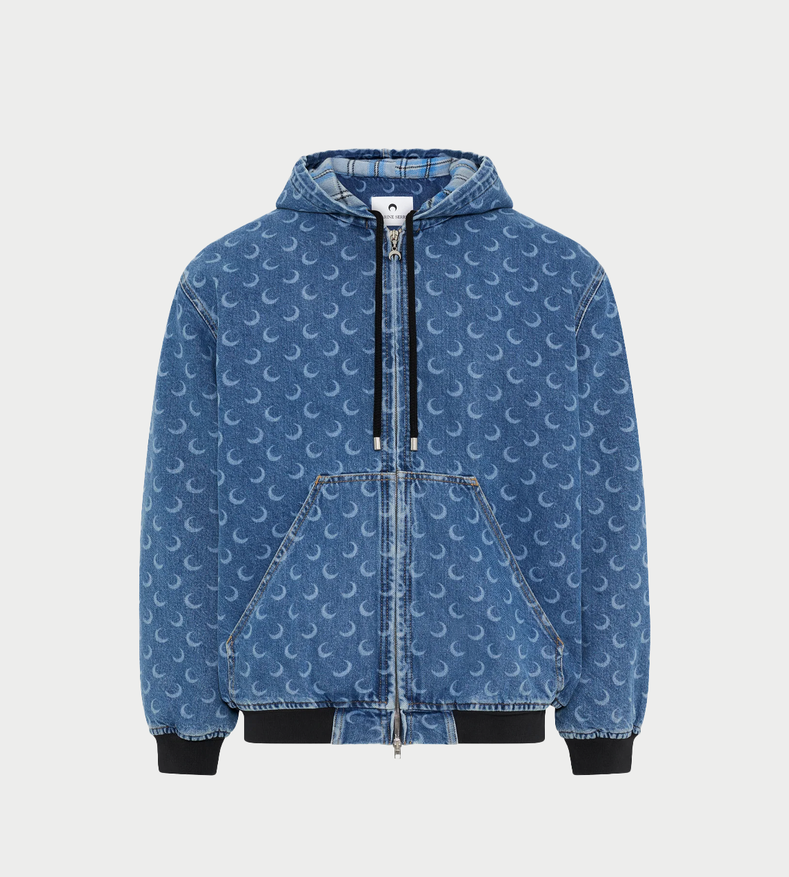 MARINE SERRE - Moon Laser Denim Padded Jacket Blue