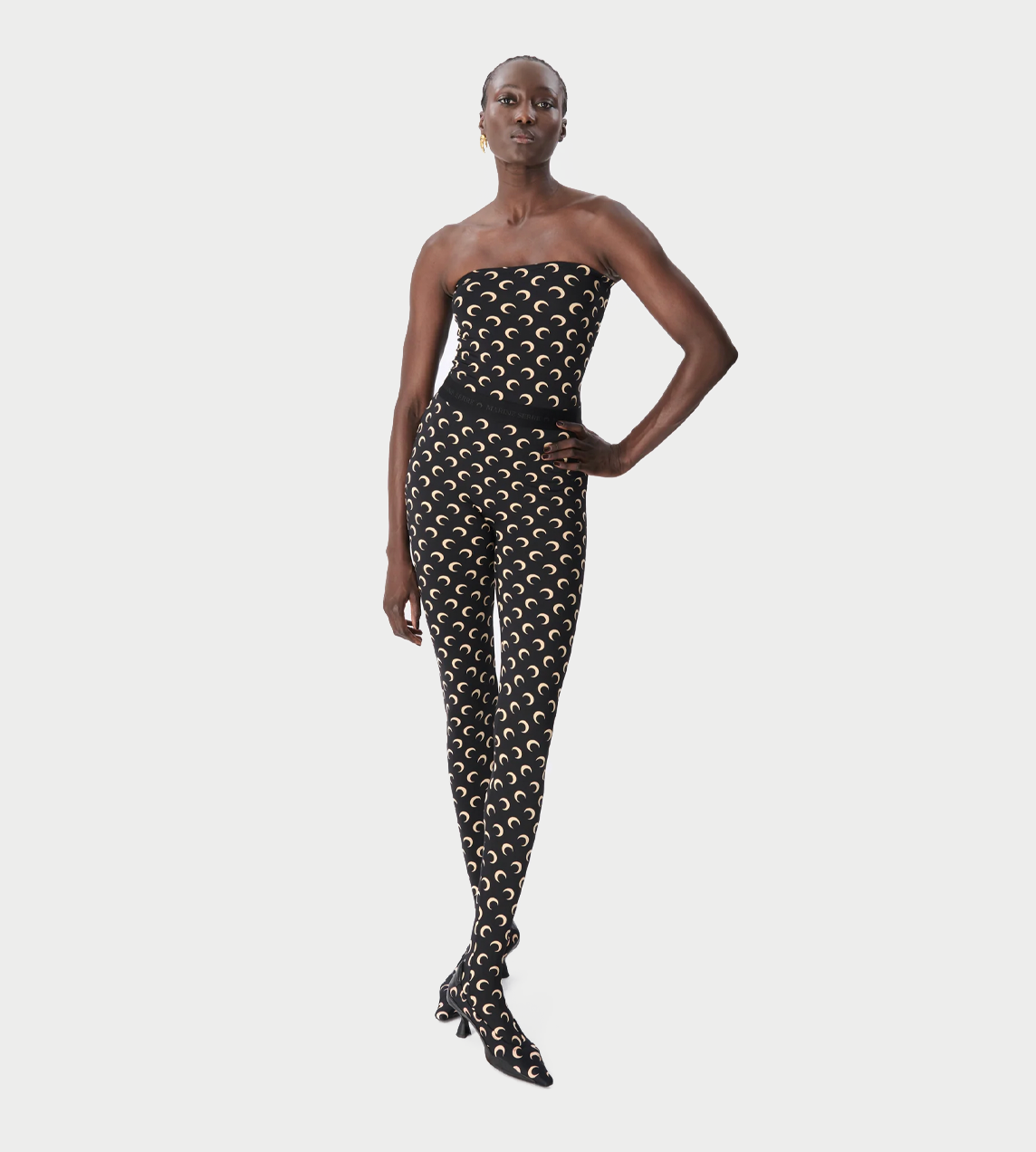 MARINE SERRE - Moon Printed Jersey Tubed Top Blk
