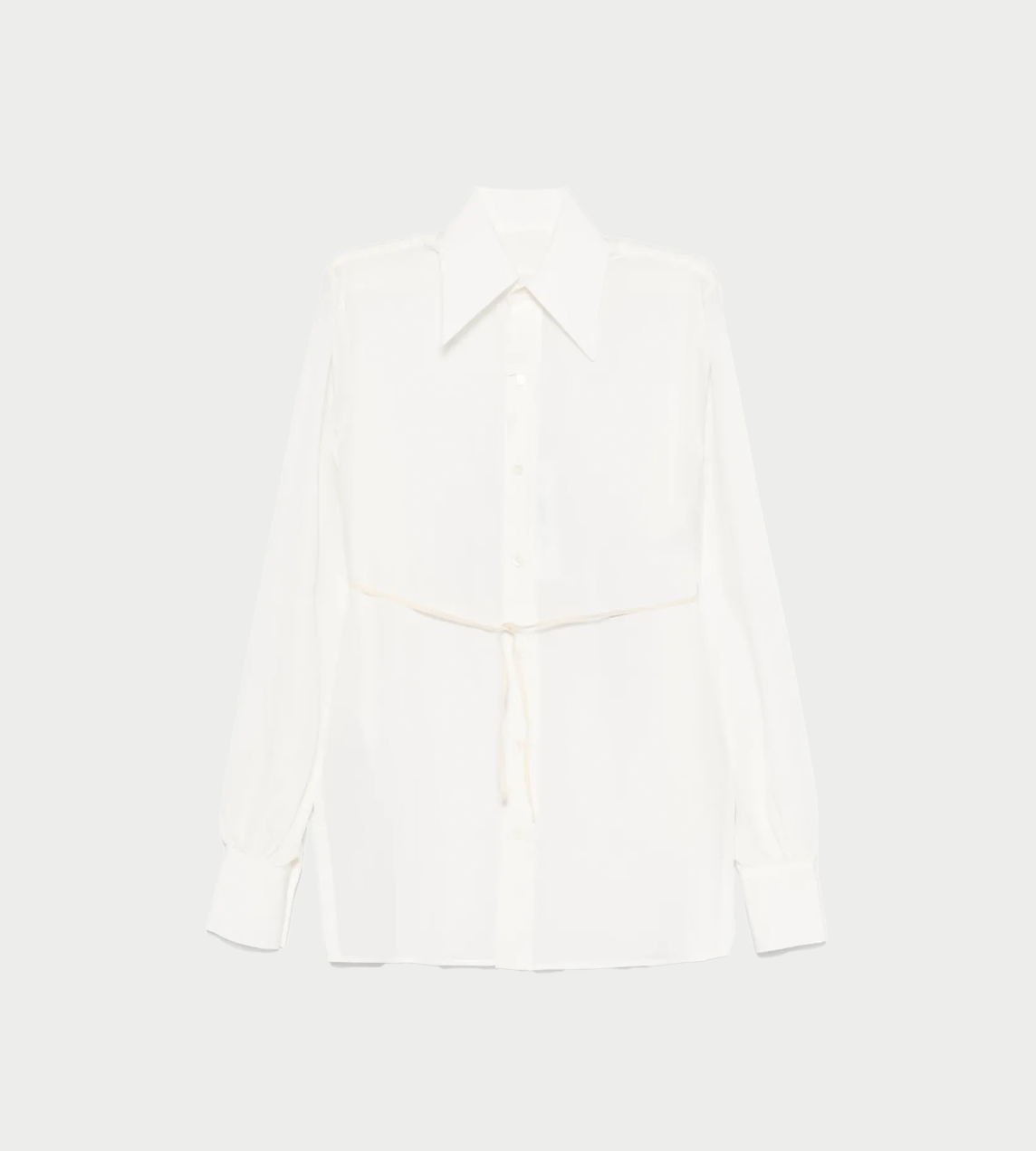 MM6 Maison Margiela - Long-sleeved Silk Blouse White