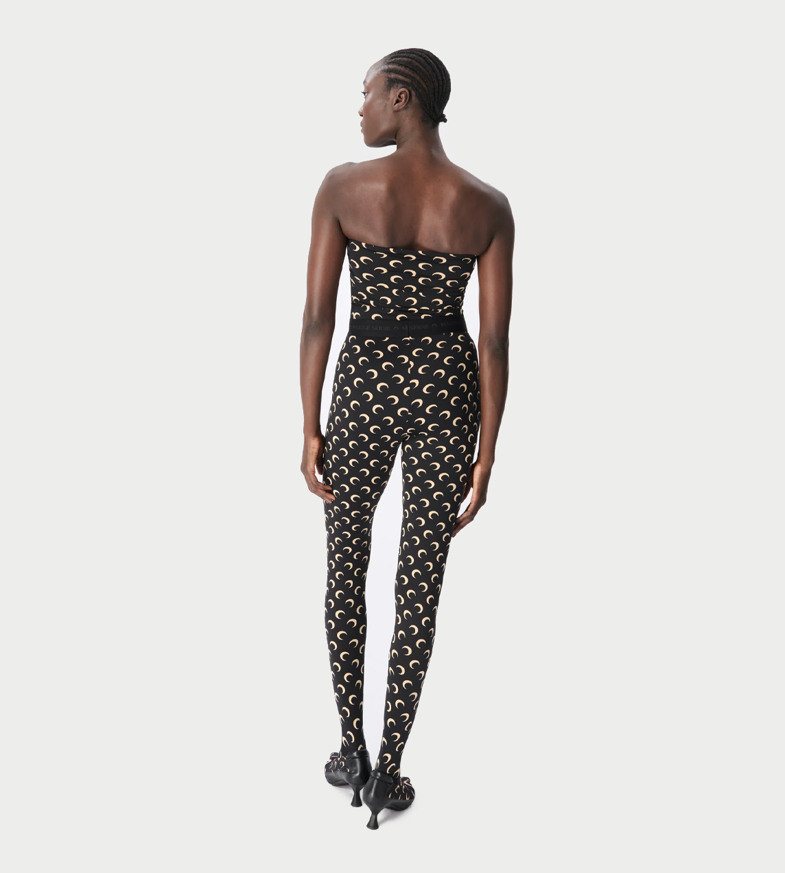MARINE SERRE - Moon Printed Jersey Tubed Top Blk