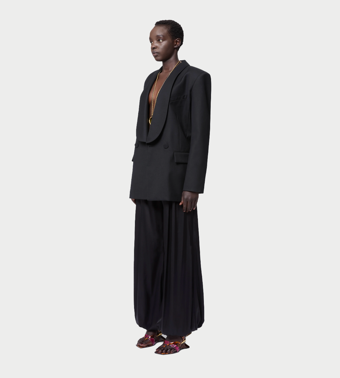 NINA RICCI - Pantalon Satin Pants Blk