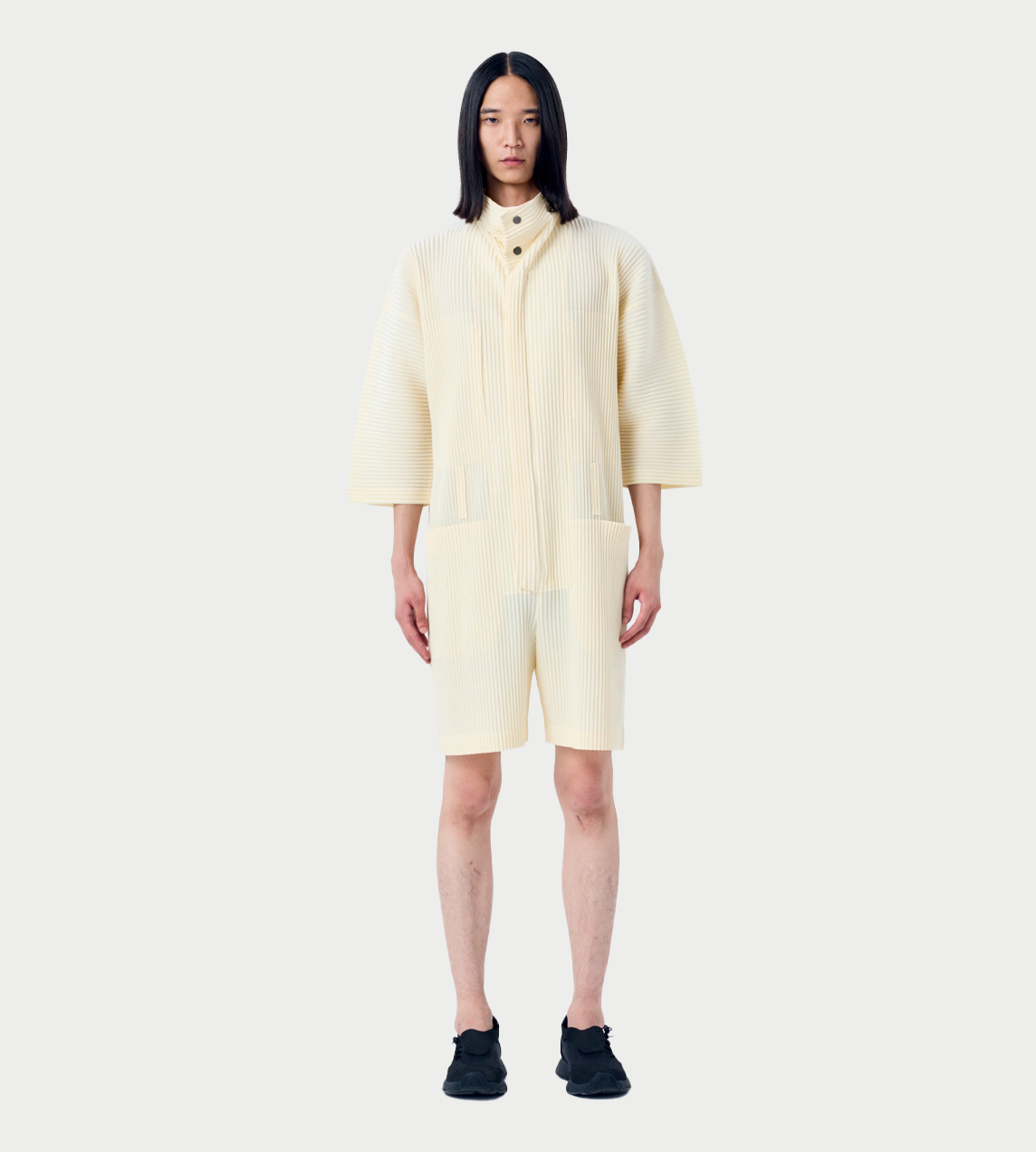 HOMME PLISSE ISSEY MIYAKE - MC Pleated Jumpsuit Milk White