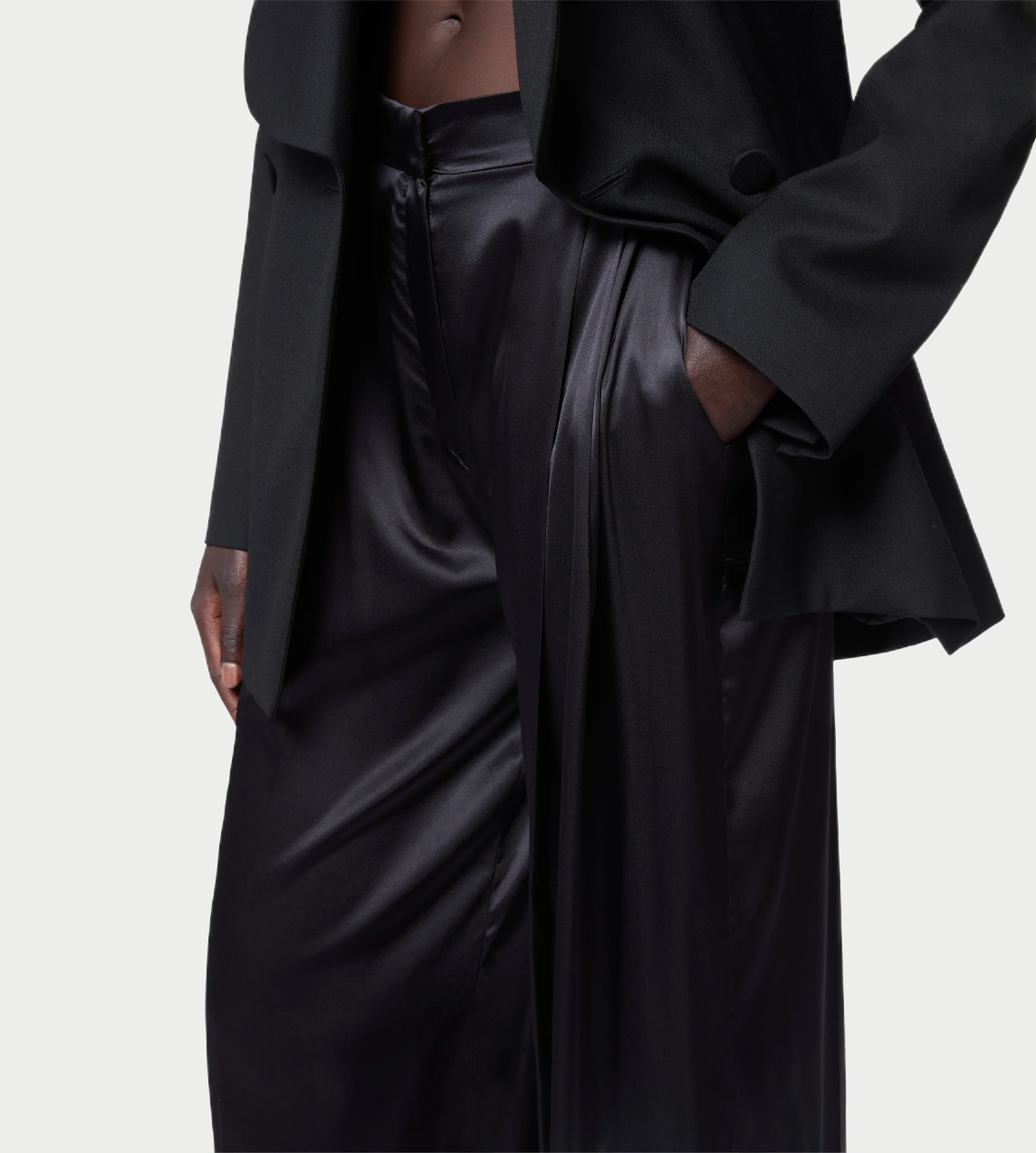 NINA RICCI - Pantalon Satin Pants Blk