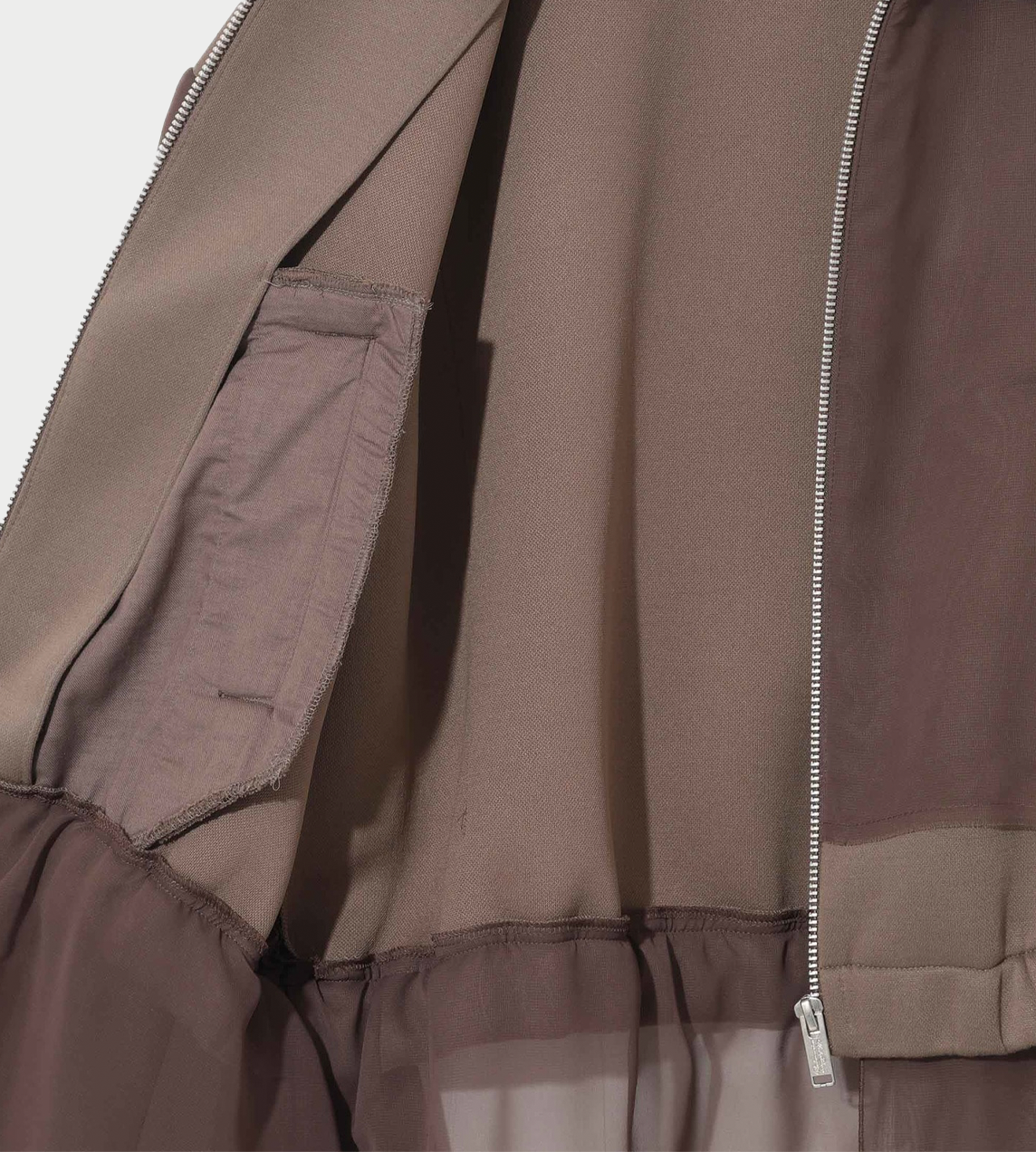 UNDERCOVER - Georgette Panel Jacket Grey Brown