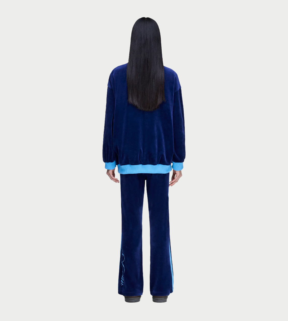 Velvet Track Top Dk Blue