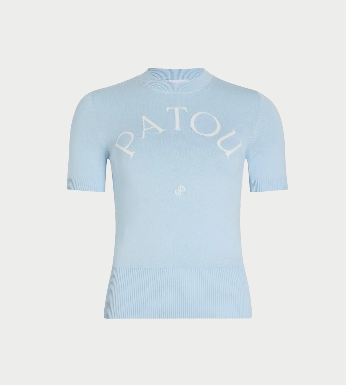 PATOU - Jacquard Short-sleeve Jumper Blue