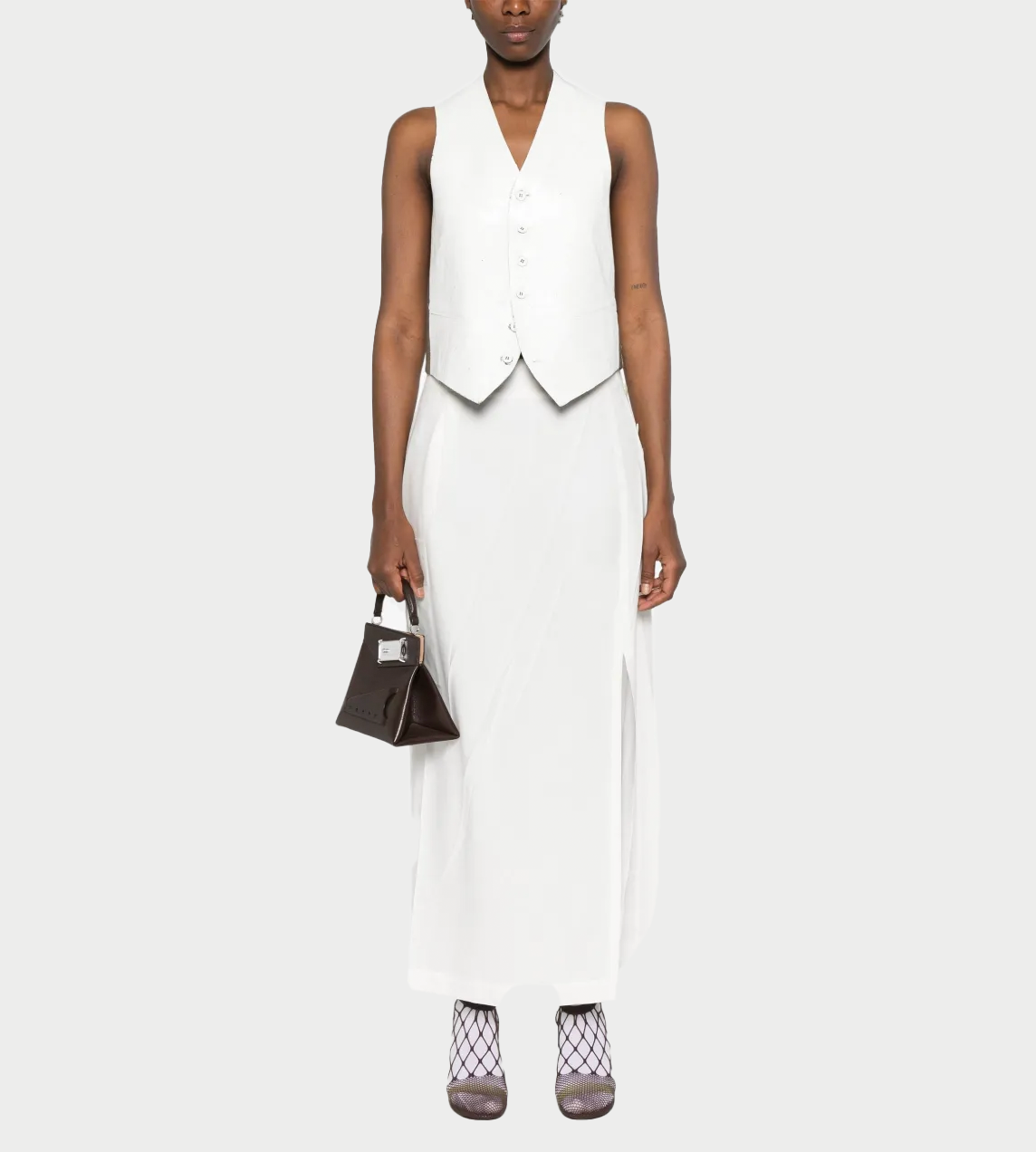 MM6 Maison Margiela - Painted Paneled Vest Wht./Beige