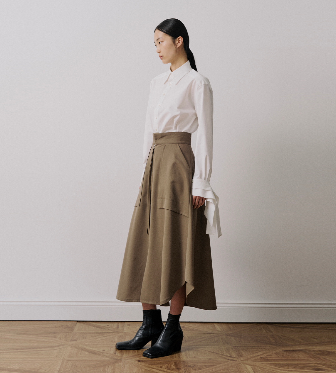 UJOH - Ribbon Cuffs Shirt White