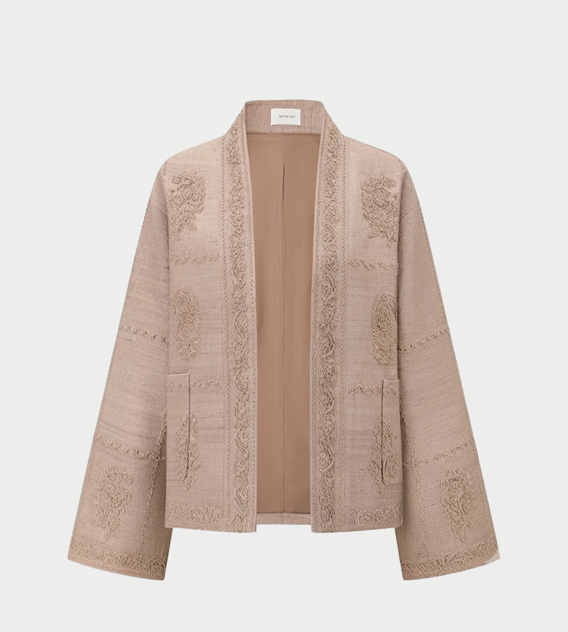 INTO THE EAST - Paisley Embroidered Cardigan Sand