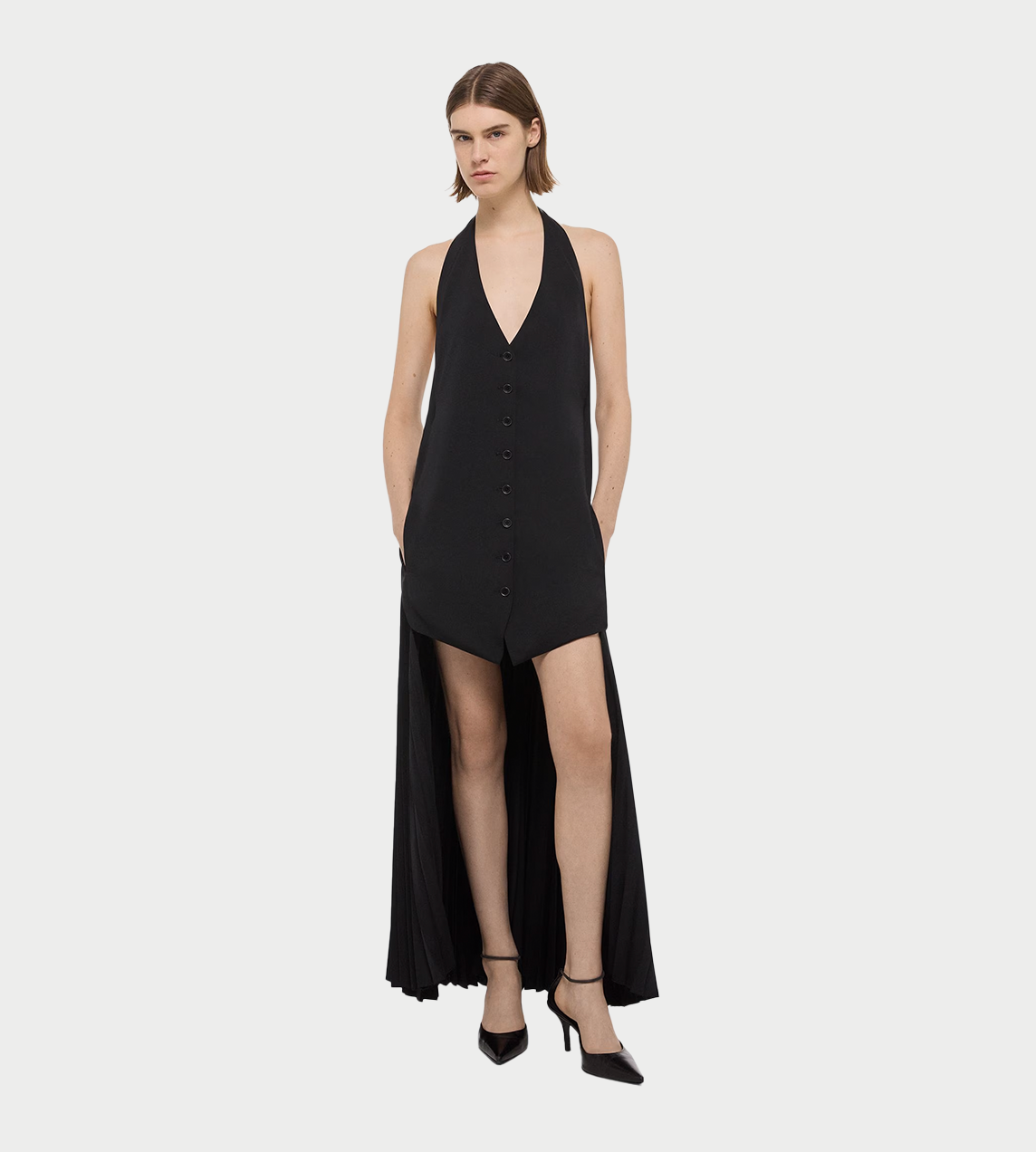 HELMUT LANG - Halter Vest Dress Blk