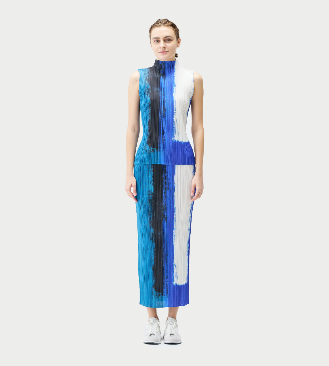 PLEATS PLEASE ISSEY MIYAKE - Jump Pleated Sleeveless Top Blue