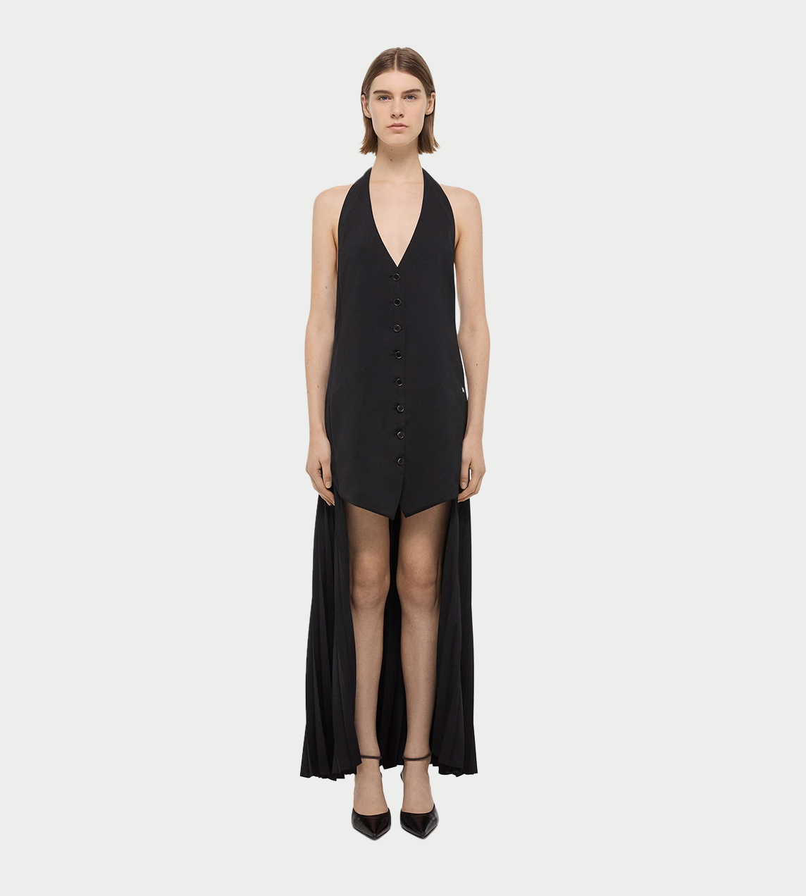 HELMUT LANG - Halter Vest Dress Blk
