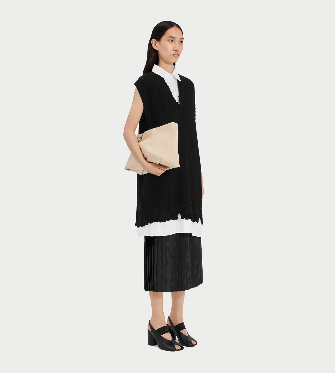 MM6 MAISON MARGIELA - Distressed Knit Vest Dress Blk