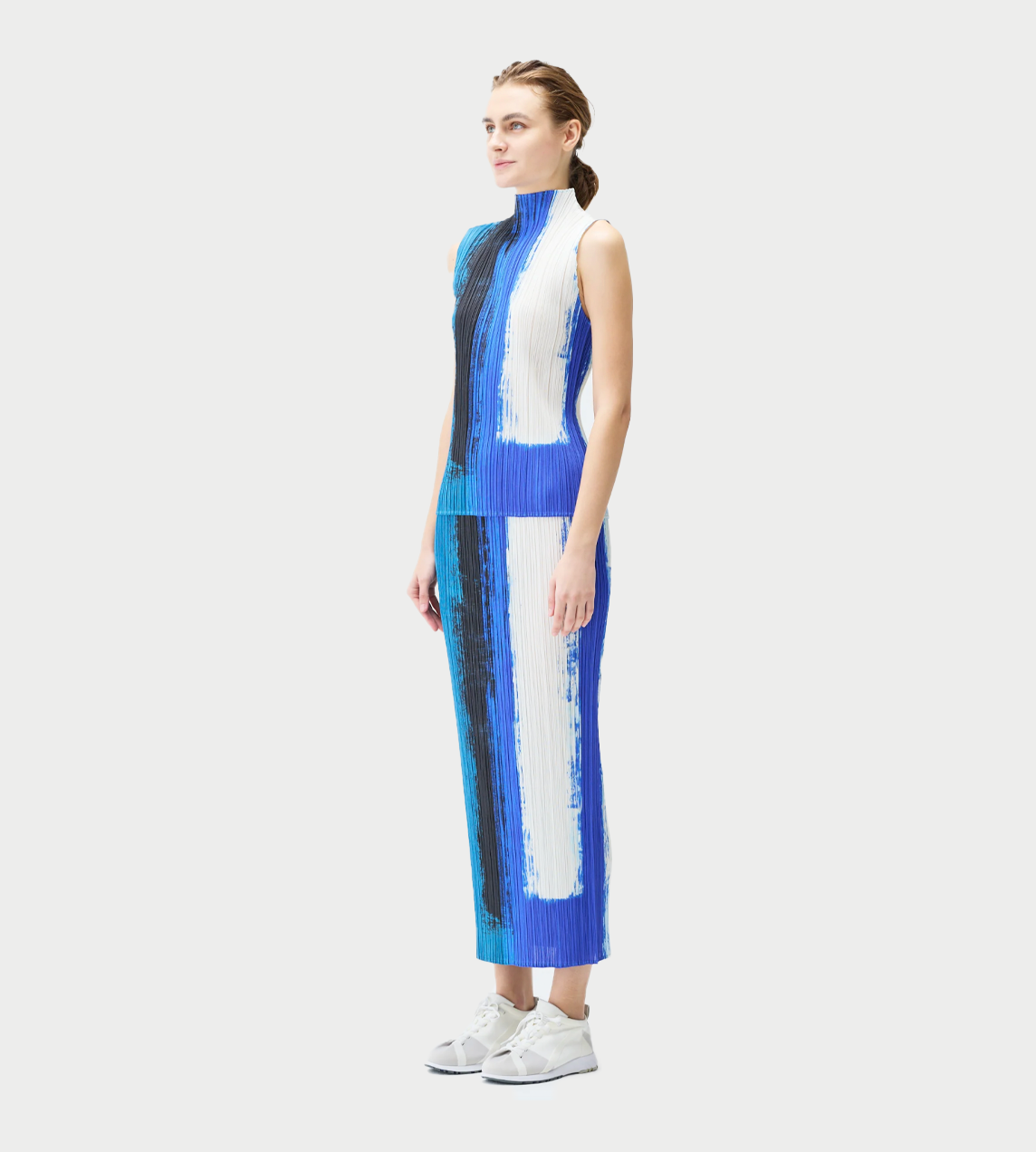 PLEATS PLEASE ISSEY MIYAKE - Jump Pleated Sleeveless Top Blue
