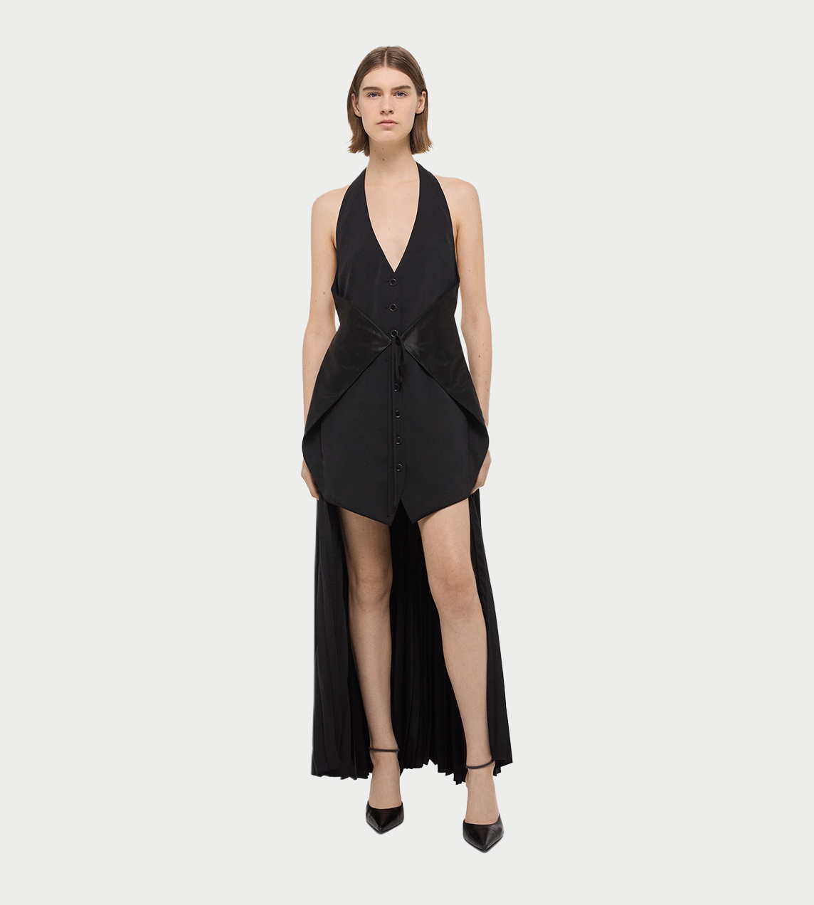HELMUT LANG - Halter Vest Dress Blk