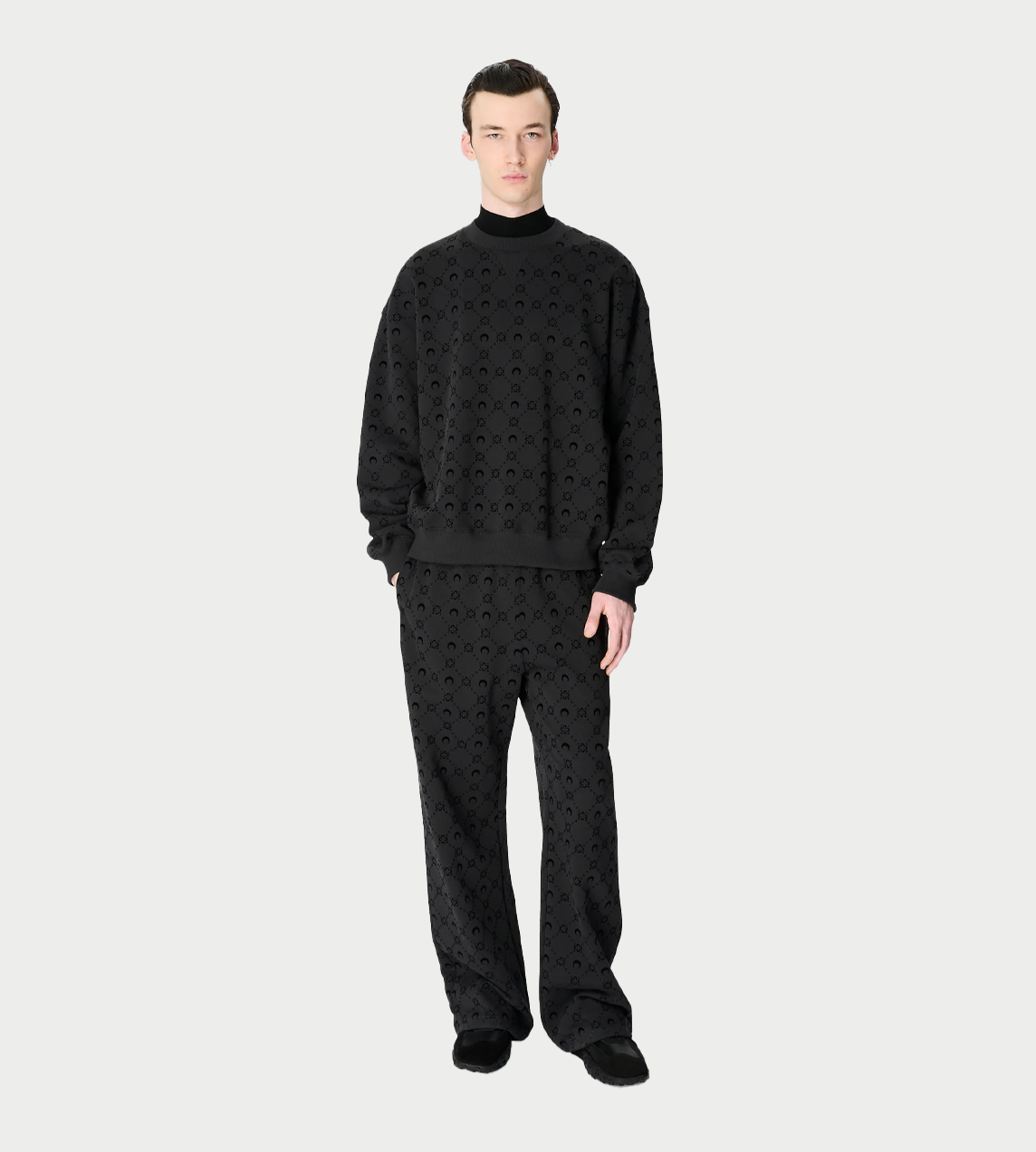 MARINE SERRE - Moongram Flocked fleece Sweatpants