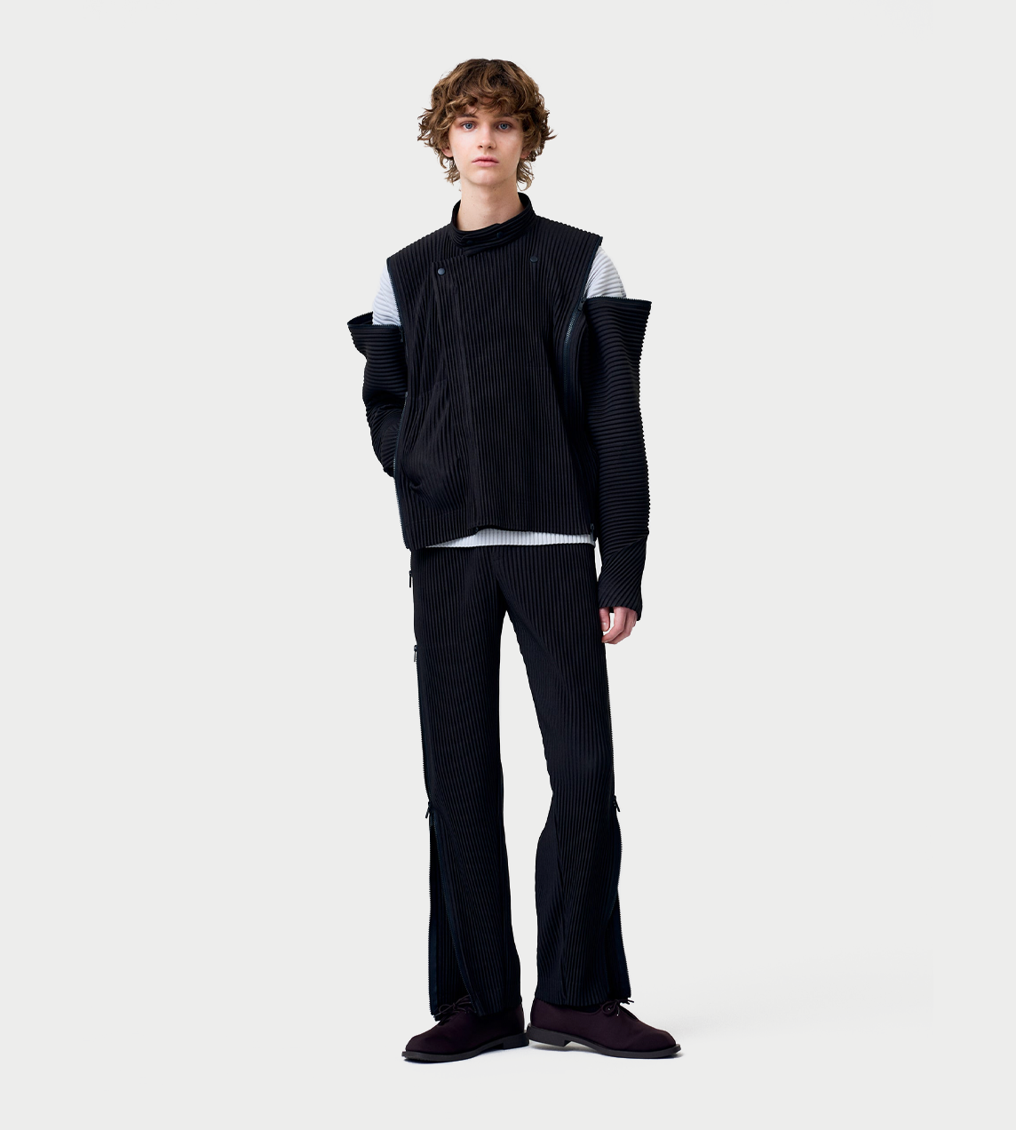 HOMME PLISSE ISSEY MIYAKE - Zipper-detailed Pants Brown