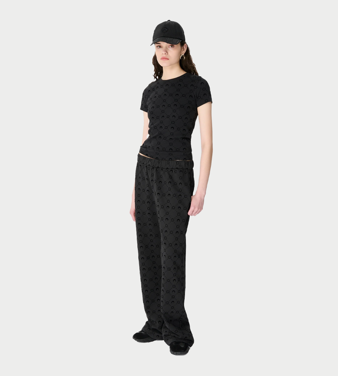 MARINE SERRE - Moongram Flocked fleece Sweatpants