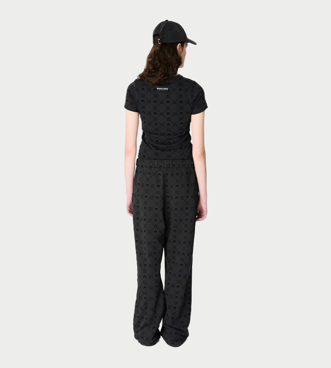 Moongram Flocked fleece Sweatpants Blk